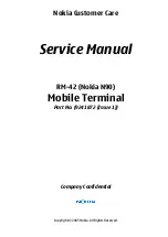 Preview for 1 page of Nokia RM-42 Service Manual
