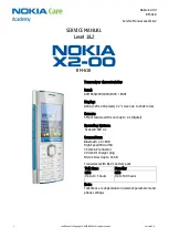 Preview for 1 page of Nokia X2-00 Service Manual