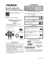 Preview for 1 page of NOMA 52-4075 Installation And Operating Instructions Manual