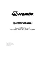 Nonin 8500AV Operator'S Manual preview