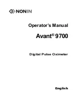 Предварительный просмотр 1 страницы Nonin Avant 9700 Operator'S Manual