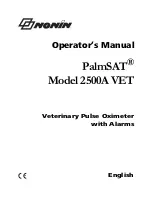 Nonin PalmSAT 2500A VET Operator'S Manual preview