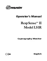 Предварительный просмотр 1 страницы Nonin RespSense II LS1R Operator'S Manual