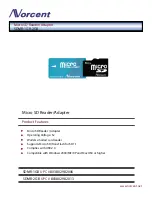 Preview for 1 page of Norcent Micro SD Reader/Adaptor SDMR-1GB Specifications