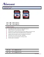 Norcent SD Memory Cards SDC-2GB / 1GB Specification Sheet предпросмотр