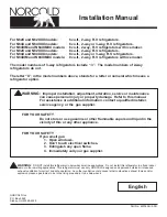 Norcold N62X Installation Manual preview