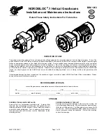 Preview for 1 page of nord NORDBLOC.1 Installation And Maintenance Instructions Manual