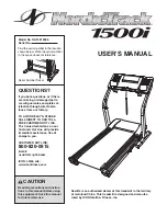 NordicTrack 1500i Treadmill User Manual preview