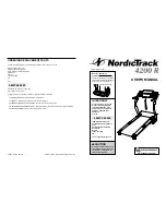 NordicTrack 1600 Treadmill User Manual preview