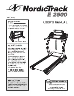 Preview for 1 page of NordicTrack 2500 Treadmill User Manual