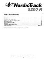 Preview for 2 page of NordicTrack 5200r Treadmill User Manual