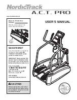 NordicTrack A.C.T. Commercial Pro User Manual preview