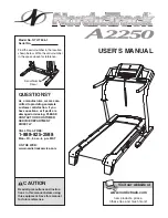 NordicTrack A2250 Treadmill User Manual preview