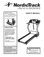 NordicTrack Apex 8000 User Manual preview