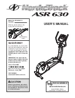 NordicTrack ASR 630 User Manual preview