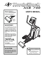 NordicTrack ASR 700 User Manual preview