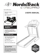 NordicTrack C 1750 Pro Treadmill Manual preview