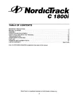 Preview for 2 page of NordicTrack C 1800i User Manual