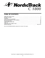 Preview for 2 page of NordicTrack C1800 User Manual