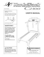 NordicTrack C2100 Treadmill User Manual preview