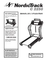 NordicTrack C2250 Treadmill (French) Manuel De L'Utilisateur preview