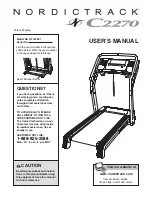 Preview for 1 page of NordicTrack C2270 Treadmill User Manual