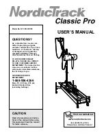 NordicTrack Classic Pro User Manual preview