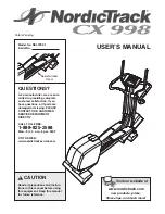 Preview for 1 page of NordicTrack CX 998 User Manual