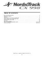 Preview for 2 page of NordicTrack CX 998 User Manual