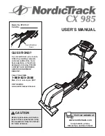 Preview for 1 page of NordicTrack Cx985 Elliptical User Manual