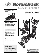 NordicTrack CXT 1400 User Manual preview