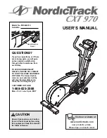 NordicTrack CXT 970 User Manual preview