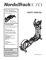 NordicTrack E 7.0 User Manual preview