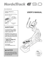 NordicTrack E 9.0 Elliptical User Manual preview