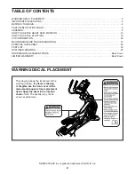 Preview for 2 page of NordicTrack E 9.0 User Manual