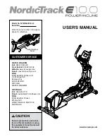 Preview for 1 page of NordicTrack E10.0 power incline User Manual