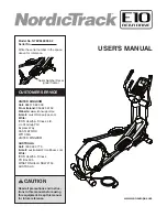 Preview for 1 page of NordicTrack E10 REAR DRIVE NTEVEL89909.2 User Manual