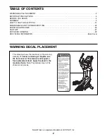 Preview for 2 page of NordicTrack E11.0 Elliptical Manual