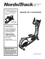 Preview for 1 page of NordicTrack E7.3 Gw Elliptical (French) Manuel De L'Utilisateur