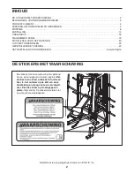 Preview for 2 page of NordicTrack E8200 Competition Bench (Dutch) Gebruiksaanwijzing