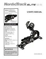 Preview for 1 page of NordicTrack Elite 12.5 NTEVEL13014.0 User Manual