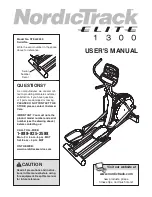 NordicTrack Elite 1300 Elliptical Manual preview