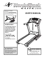 NordicTrack Elite 2900 Treadmill User Manual preview