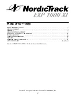 Preview for 2 page of NordicTrack EXP 1000 XI User Manual