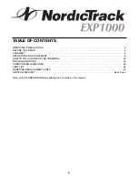 Preview for 2 page of NordicTrack EXP1000 User Manual