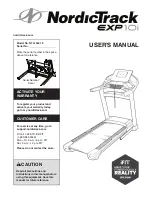 NordicTrack EXP10i User Manual preview