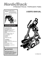 NordicTrack Freestride Trainer F55i User Manual preview