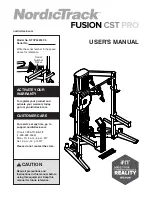 NordicTrack FUSION CST PRO User Manual preview