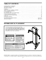 Preview for 2 page of NordicTrack FUSION CST STUDIO User Manual