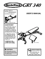 NordicTrack GRT 340 User Manual preview